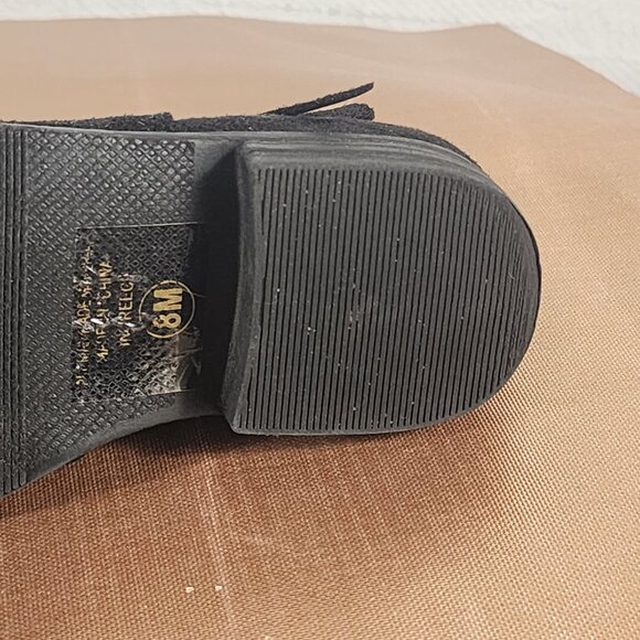 Unr8ed Black Faux Suede Side Bow and Side Zip Small Heel Reece Booties Kid Sz 8M - Picture 11 of 16